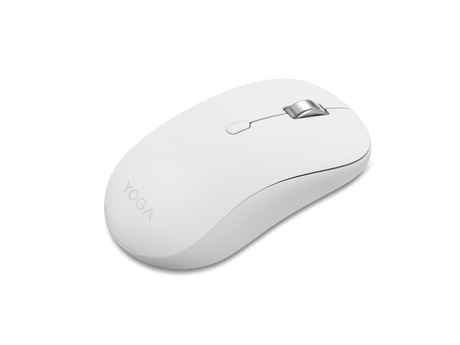 Mouse silentios Bluetooth Lenovo Yoga; pana la 4000DPI; tip: full size ambidextru; senzor: IR optic; numar de butoane: 6 (programabile); conectivitate: Bluetooth 5.3, se poate conecta la 3 dispozitive; greutate: 88g; compatibil cu Windows 10, Windows 11; include 1 x baterie de tip AA; culoare: alb