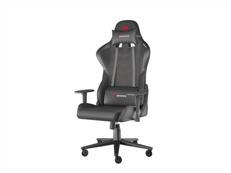 Scaun gaming Genesis Nitro 550 G2, material Synthetic PU + Textil, reglabil pe inaltime, greutate maxima suportata 150 kg, inaltime scaun reglabil 46.5 - 53.5 cm, spatar ajustabil 150°, dimensiuni roti 60mm, negru