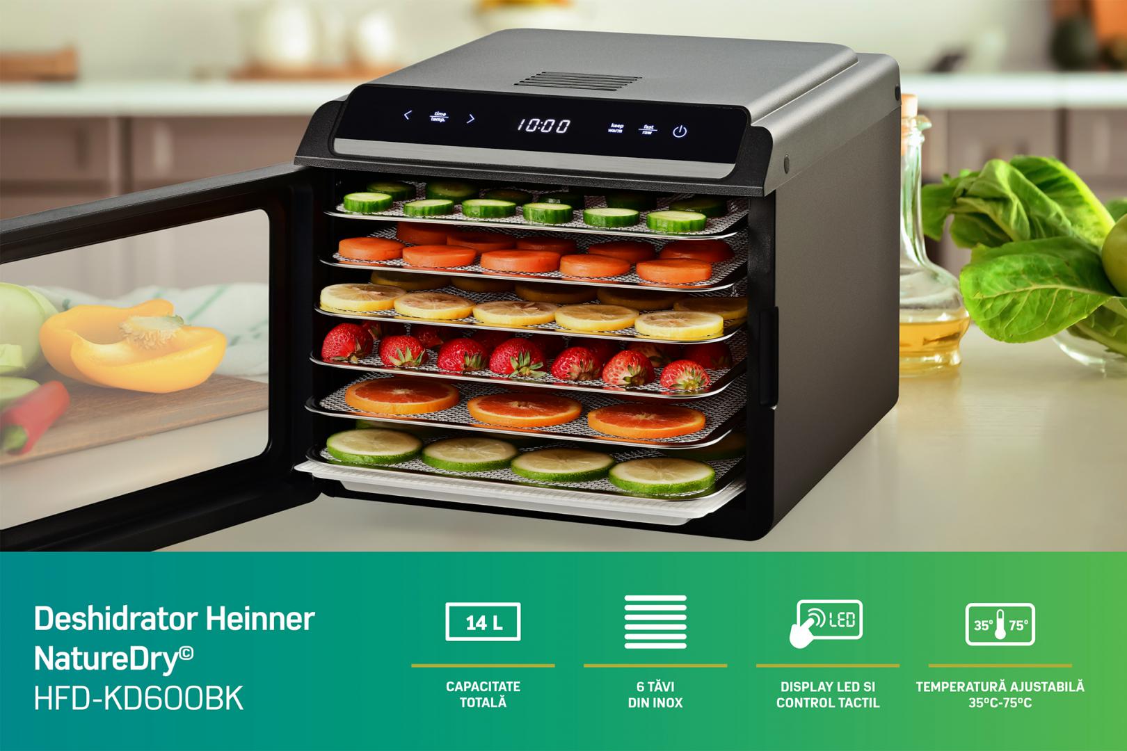 DESHIDRATOR FRUCTE SI LEGUME HEINNER NATUREDRY HFD-KD600BK