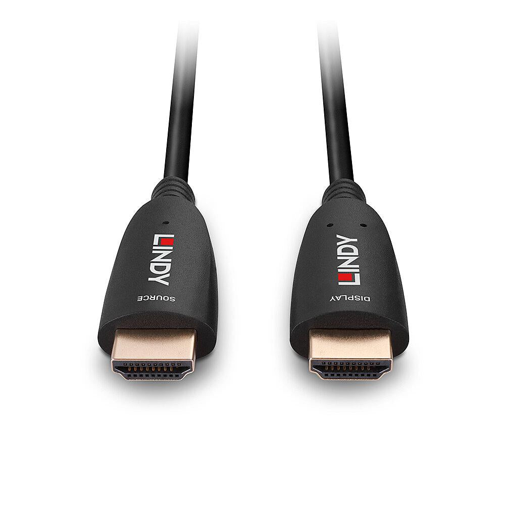 Cablu Lindy 10m Hybrid HDMI 8k60, latime de banda suportata 48Gbps, rezolutie maxima 7680x4320@60Hz 4:2:0 10bit, 3840x2160@120Hz 4:4:4 10bit