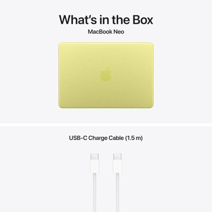 MacBook Neo 13" Retina/Apple A18 Pro (CPU 6-core, GPU 5-core, NeuralEngine16-core)/8GB/512GB - Touch ID - Citrus - INT KB (No Adapter) - 2026