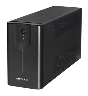 UPS Serioux Line Interactive 1500LI, Led, capacitate 1500VA/900W, 4 prize Schuko , baterie 12 V / 8.0 Ah × 2, timp mediu de functionare pe baterii 8 min - 50% sarcina, management USB/RJ45, software inclus