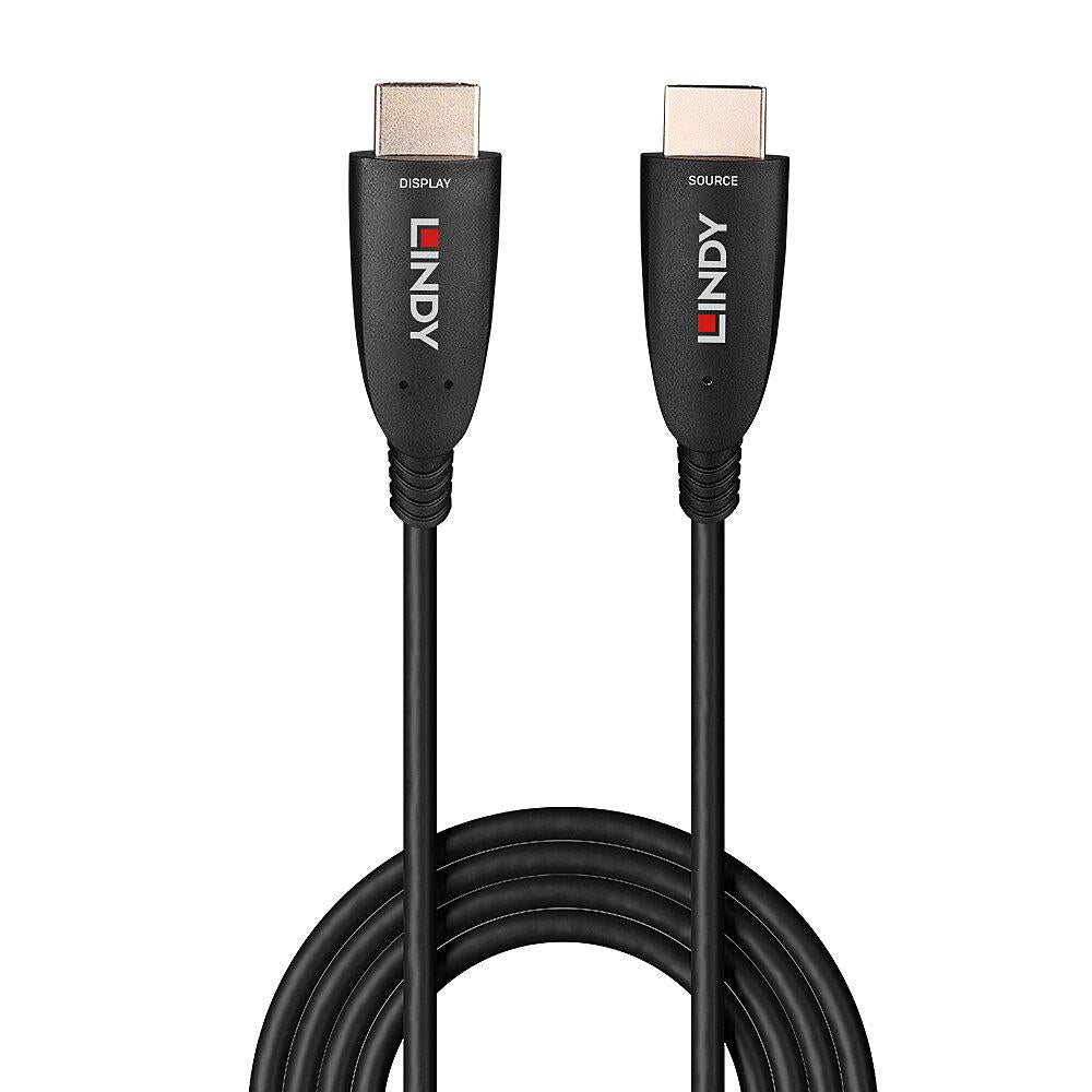 Cablu Lindy 10m Hybrid HDMI 8k60, latime de banda suportata 48Gbps, rezolutie maxima 7680x4320@60Hz 4:2:0 10bit, 3840x2160@120Hz 4:4:4 10bit