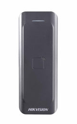 Card reader Hikvision, DS-K1802E; Reads EM card; Card Reading Frequency: 125KHz; Processor: 32-bit; Reading Range: ≤50mm (≤1.97"); Supports Wiegand(W27/W35) protocol, Dust-proof, IP 65.