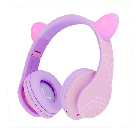 Casti Over-ear POWERLOCUS KidsCat, wireless, Multicolor