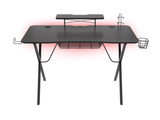 Birou gaming Genesis Holm 300, MDF, suporta pana la 60kg, iluminare RGB, negru