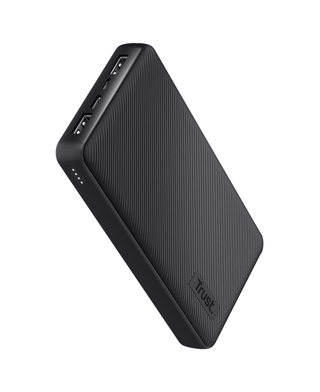 Baterie externa Trust Primo 20.000mAh, 3 porturi: 2 x USB-A (12W) si 1 x USB-C (15W), negru