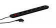 Prelungitor Bachmann SMART 6xCEE7/3 PC, cu intrerupator, lungime cablu 3 m, H05VV-F 3G1.5, NEGRU, demontabil