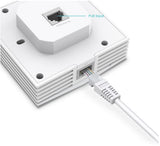 TP-Link Wireless Access Point EAP650-WALL, AX3000 Wireless Dual Band Indoor, 1× 10/100/1000 Mbps Ethernet Port, 1× 10/100/1000 Mbps Ethernet Port, Alimentator: 802.3af/at PoE, 2X antene interne, 5 GHz: Up to 2402 Mbps, 2.4 GHz: Up to 574 Mbps.