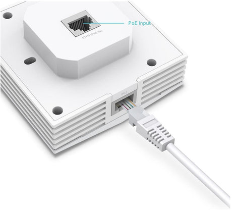 TP-Link Wireless Access Point EAP650-WALL, AX3000 Wireless Dual Band Indoor, 1× 10/100/1000 Mbps Ethernet Port, 1× 10/100/1000 Mbps Ethernet Port, Alimentator: 802.3af/at PoE, 2X antene interne, 5 GHz: Up to 2402 Mbps, 2.4 GHz: Up to 574 Mbps.