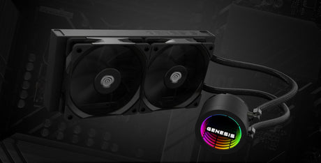 Cooler Procesor GENESIS HYDRIA 240 NEGRU, dimensiune radiator 276x120x27mm, 2 ventilatoare ARGB, Viteza ventilatoare: 500-1550 RPM, Airflow ventilatoare: 80 CFM, Suport AMD: AM4/AM5, suport INTEL: LGA 1151/1156/1150/1200/1700/1851