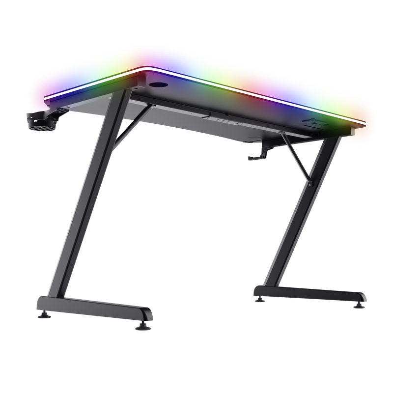 Masa gaming Trust GXT 710 Luminus Pro, iluminare RGB, greutate maxima suportata 150 kg, negru