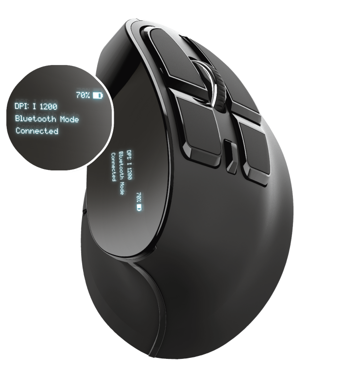 Mouse Trust Voxx, Rechargeable Ergonomic Wireless, negru