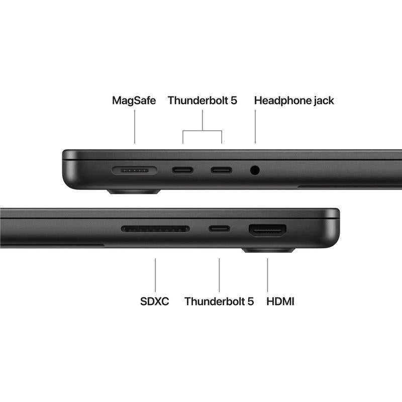 MacBook Pro 14.2"/Apple M5 Pro (CPU 15-core, GPU 16-core, Neural Engine 16-core)/24GB/1TB - Space Black - US KB -70W ADAPTER - 2026 (CTOfrom MGDR4RO/A)