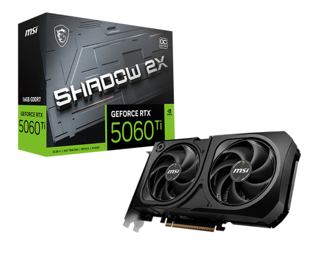 Placa Video MSI GEFORCE RTX 5060 TI SHADOW 2X OC PLUS 16GB GDDR7 128 bit, PCIE 5.0, 1x HDMI 3x DP