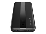Baterie externa Natec, capacitate 10000 mAh, 3 porturi USB, baterie Li- Polymer, negru
