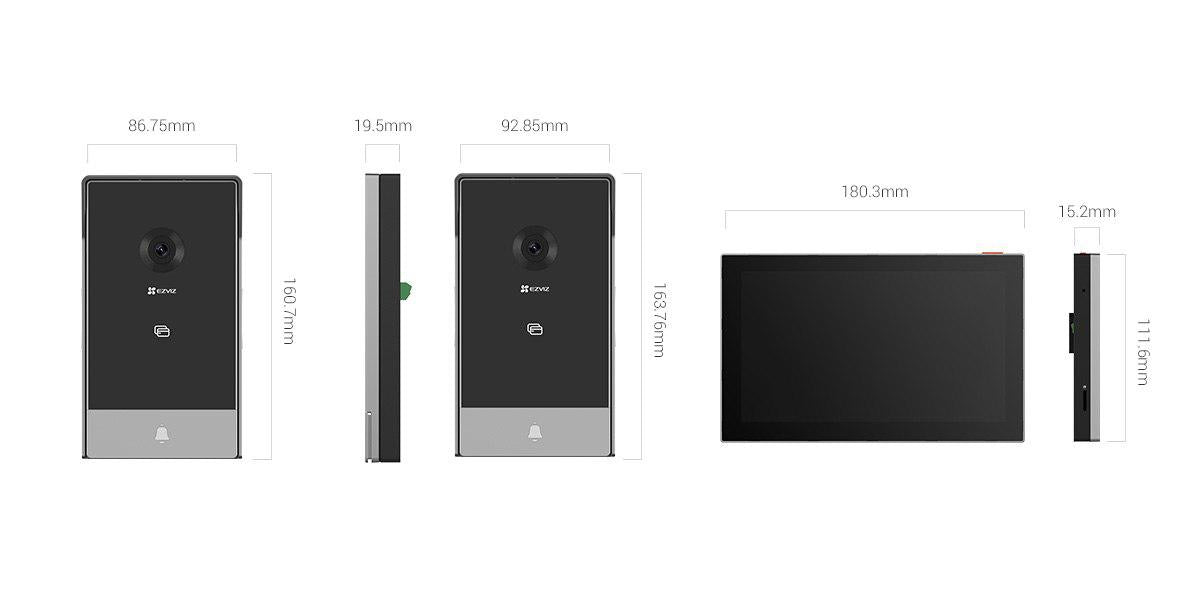 KIT VIDEOINTERFON SMART HOME  2MP Monitor color 7" touch Smart RFID Unlock Supports Dual-Band Wi-Fi 6 (2.4 / 5 GHz) Two-Way Talk Supports MicroSD Card (Up to 512 GB)