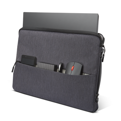 Lenovo 14-inch Laptop Urban Sleeve Case, Rezistenta la apa, Interior captusit, 1x compartimente interioare, Tip inchidere: Fermoar, Material: Poliester, Dimensiuni: 380 x 260 x 30 mm, Greutate: 370g, Garantie: 1 an