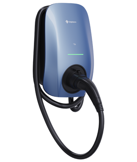 Solplanet EV Charger 7.4kW, RFID/NFC, WIFI+Bluethooth+RS485, Morandi Blue, 5M Cable+ETH