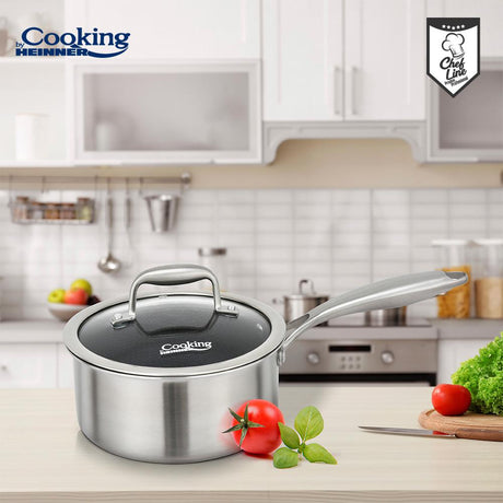 CASEROLA CU CAPAC, 16x8.5 CM, 1.6 L, TITANIUM3, COOKING BY HEINNER
