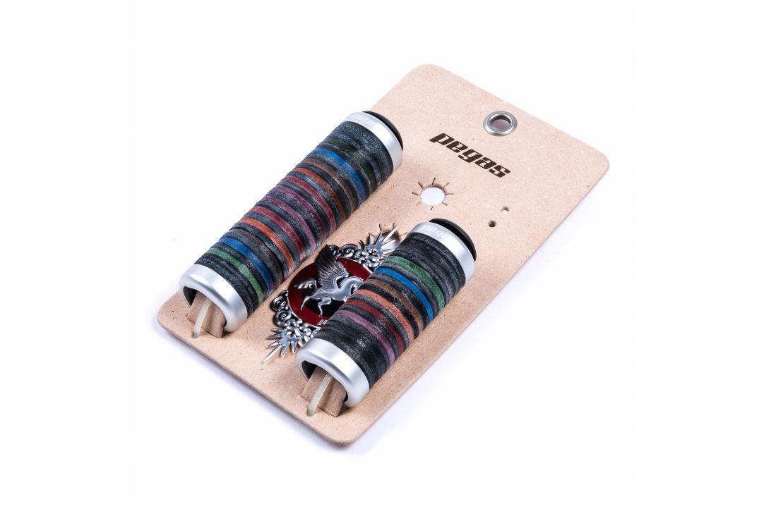 MANSOANE PIELE PEGAS G-311 COLOR, 33MM, 125MM(S)/90MM(D), LOGO LASER, INEL BLOCARE, EMBLEMA PEGAS METALICA