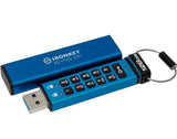 USB Flash Drive Kingston 128GB IronKey Keypad 200, USB 3.2 Gen1, FIPS140-3 Lvl 3 (Pending) AES-256 Encrypted