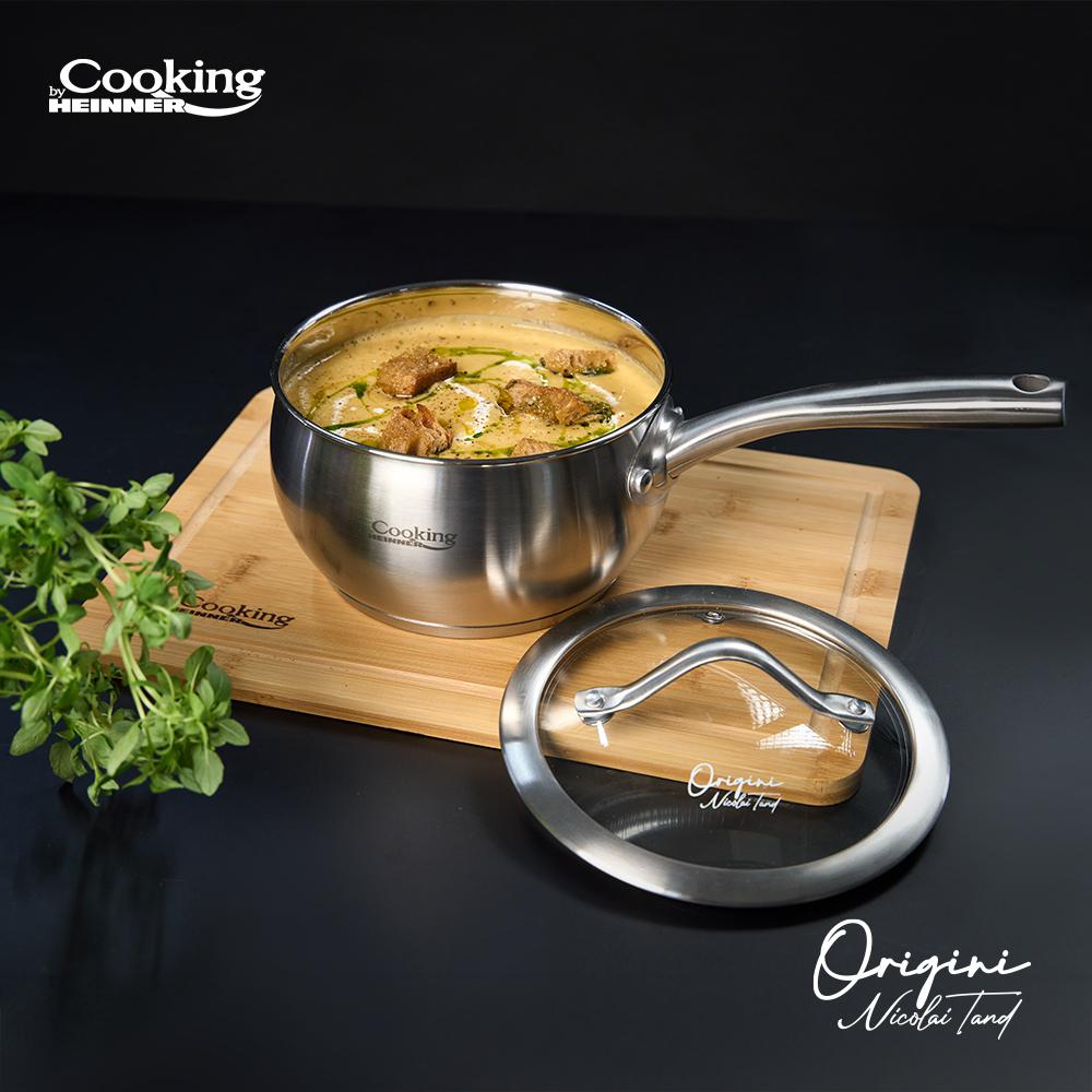 CASEROLA INOX+ CAPAC 16X9 CM, 1.8 L, NICOLAI TAND, ORIGINI, COOKING BY HEINNER