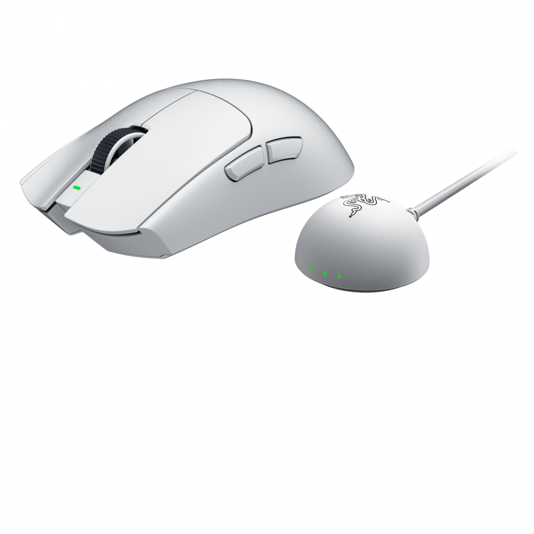 Mouse wireless Razer Viper V4 Pro, Razer™ Focus Pro 50K Optical Sensor Gen-3, durata de viata baterie pana la 180 ore, switch Razer™ Optical Mouse Switches Gen-4, alb