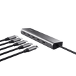 Hub Trust Halyx, 5 porturi USB-C 3.2 gen 1: 1 USB-C 100W PD port / 4 USB-C data ports, USB PD 3.0, gri