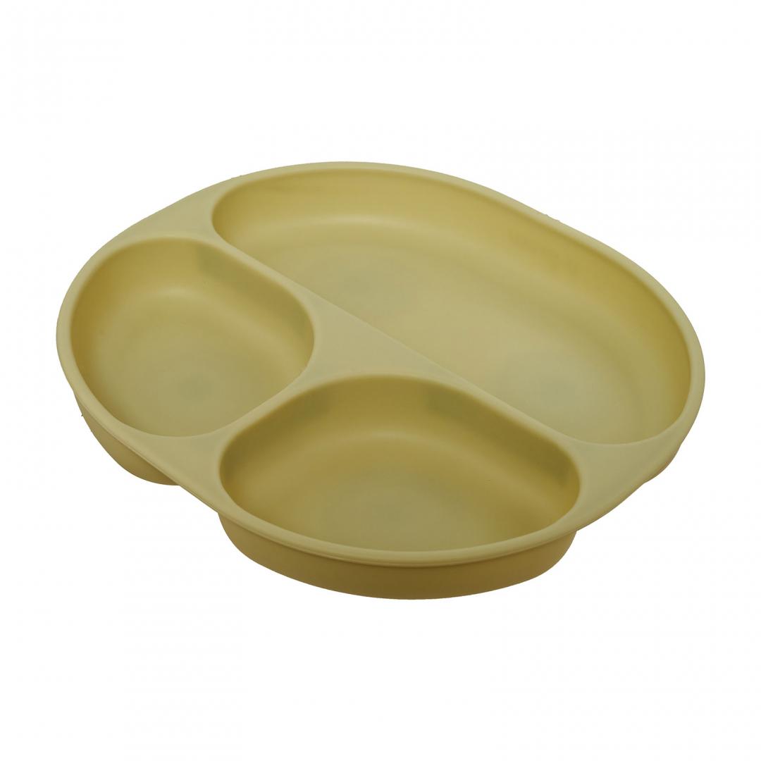 Set diversificare 3 piese silicon : bol , farfurie si cana cu cioc, olive, U-Grow