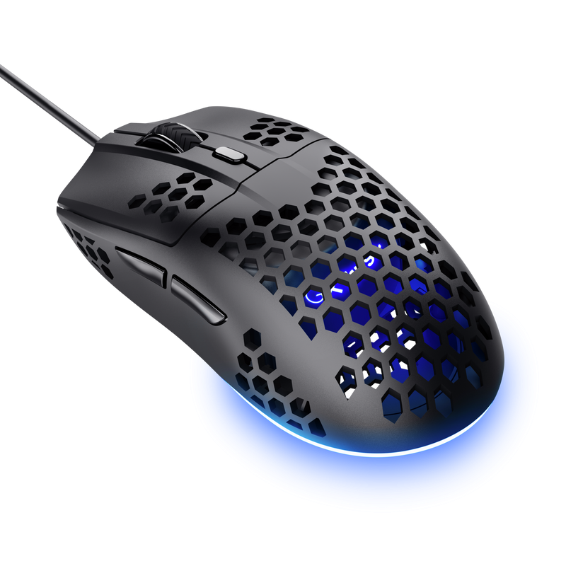 Mouse Trust GXT 928 Helox cu fir, optic, rezolutie meaxima 6400 DPI, negru