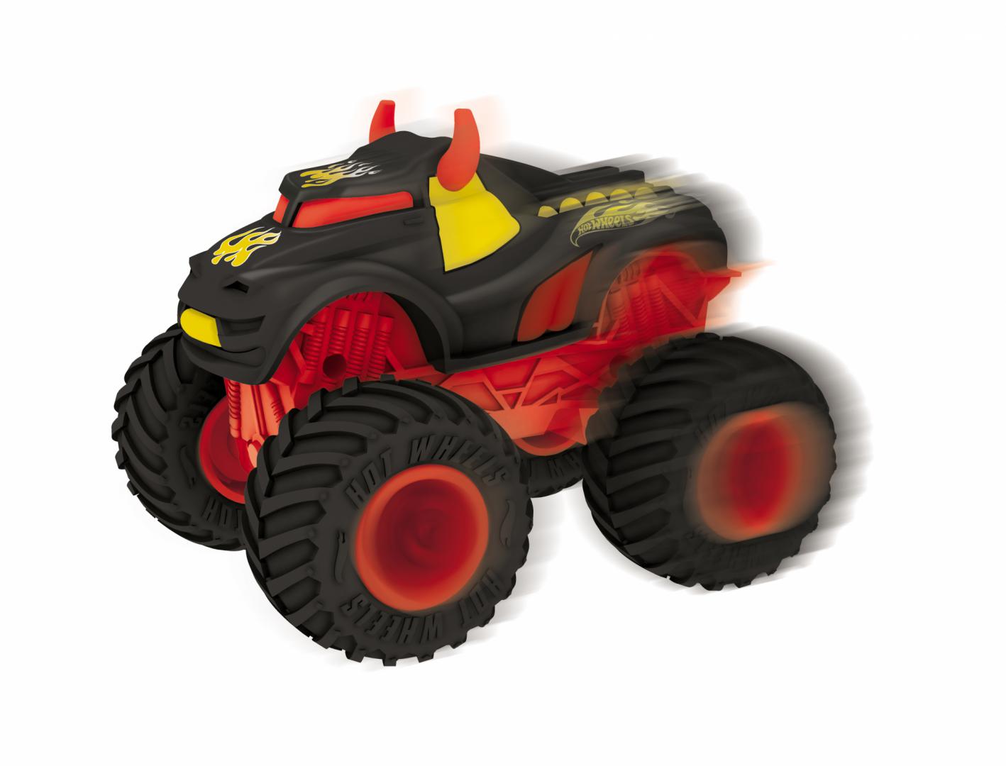 MASINA CU LUMINI SI SUNETE, REV TREDZ ROSU, HOT WHEELS