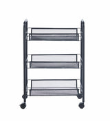 Carucior din metal cu 3 niveluri si roti, 45x27x64 cm