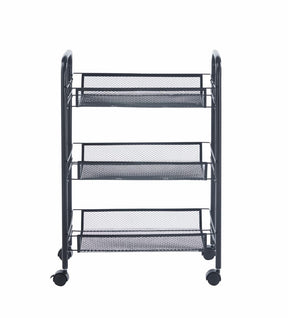 Carucior din metal cu 3 niveluri si roti, 45x27x64 cm