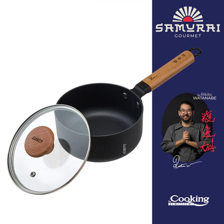 CASEROLA ALUMINIU + CAPAC 16X7.5CM, 1.4L, RIKITO WATANABE, COOKING BY HEINNER