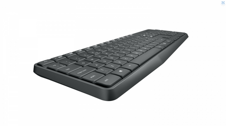 Kit Tastatura + mouse wireless Logitech MK235, interfata USB, distanta de operare pana la 10m, 100 taste, rezolutie mosue 1000 DPI, gri