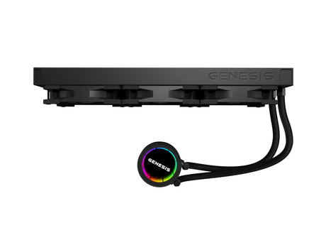 Cooler Procesor GENESIS HYDRIA 360 ARGB NEGRU, dimensiune radiator 397x120x27mm, 3 ventilatoare ARGB, Viteza ventilatoare: 500-1550 RPM, Airflow ventilatoare: 80 CFM, Suport AMD: AM4/AM5, suport INTEL: LGA 1151/1156/1150/1200/1700/1851