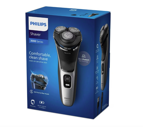 Aparat de ras electric, PHILIPS, seria 3000 S3143/00, Argintiu/Negru