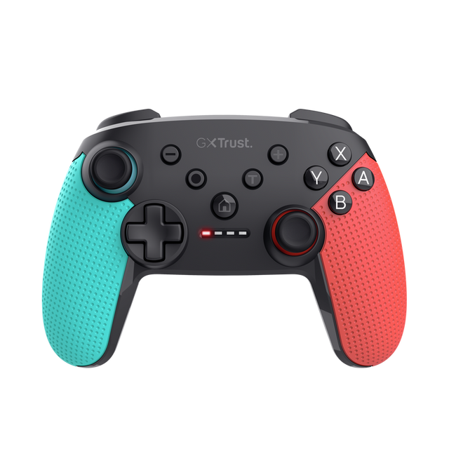 Controller wireless Trust Muta pentru consola Nintendo Switch, 15 butoane, controale: A, B, X, Y, L1, L2, L3, R1, R2, R3, reset, 8-way, start, select, d-input, multicolor