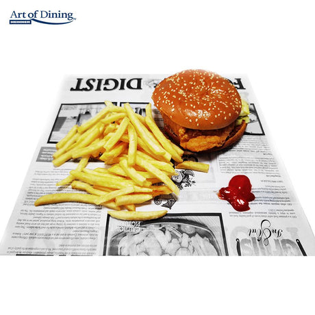 SET 500 BUCATI HARTIE IMPERMEABILA REZISTENTA LA GRASIME TIP ZIAR,  200 x 250 MM, ART OF DINING