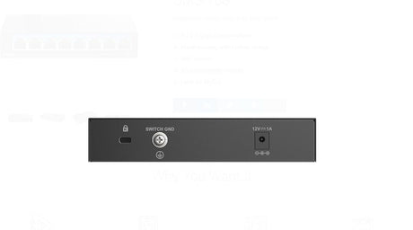 D-LINK DMS-108 UNMANAGED SWITCH 8 PORT, Interfata: 8 x 10/100Mbps/1G/2.5G, Auto MDI/MDIX, Capacitate Switch 40 Gbps,  Packet Forwarding Rate: 29.76 Mpps, Dimensiuni: 145 x 82 x 28 mm, Greutate: 343g