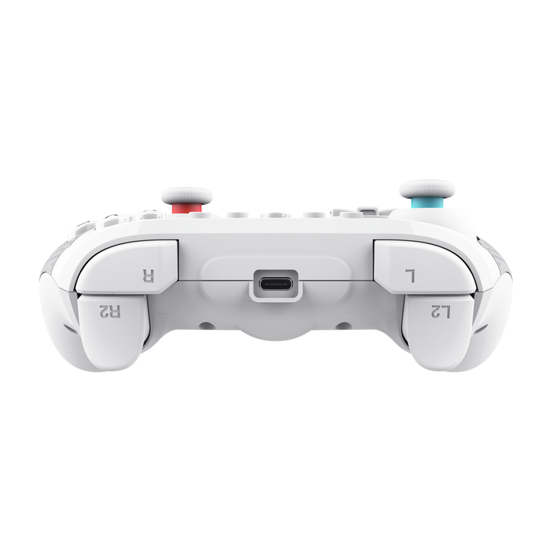 Controller wireless Trust Muta pentru consola Nintendo Switch, 15 butoane, controale: A, B, X, Y, L1, L2, L3, R1, R2, R3, reset, 8-way, start, select, d-input, alb