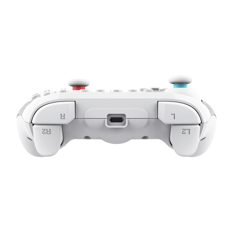 Controller wireless Trust Muta pentru consola Nintendo Switch, 15 butoane, controale: A, B, X, Y, L1, L2, L3, R1, R2, R3, reset, 8-way, start, select, d-input, alb