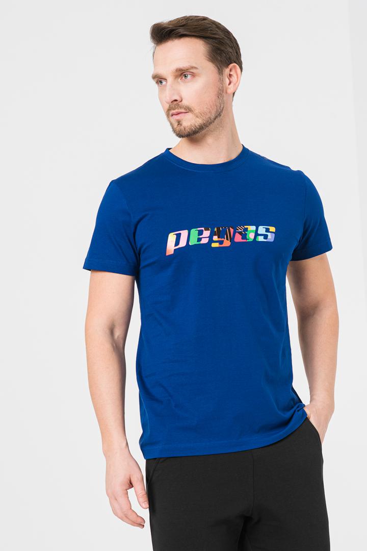 TRICOU  LOGO MULTICOLOR BARBATI   ROYAL BLUE-L