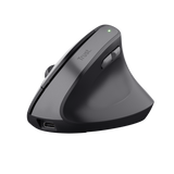 Mouse ergonomic fara fir Trust Bayo II, rezolutie maxima 2400 DPI, 6 butoane, interfata USB-C,  2.4GHz, negru
