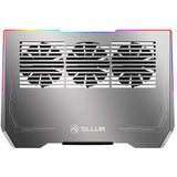 Cooler laptop Tellur Shade, pentru laptpori cu dimensiunea de 17", 3 ventilatoare, conexiune USB-A sau USB-C plug and play, iluminare RGB LED, gri