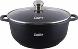 SEMIOALA ALUMINIU TURNAT +CAPAC,  28 CM X 12.5 CM , 6.5 L, DARK LINE, COOKING  BY HEINNER