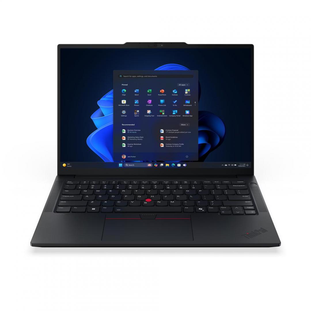 Notebook Business Lenovo ThinkPad E14 Gen 7, cu procesor Intel Core Ultra 5 225U, 14'' IPS, 8 GB DDR5, 256 GB SSD, Intel Graphics, Fr OS