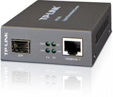 "Omada 10/100/1000 Mbps RJ45 to 1000 Mbps SFP Slot Supporting MiniGBIC Modules PORT: 1× Gigabit SFP Slot, 1× Gigabit RJ45 Port (Auto MDI/MDIX) SPEC: Chassis TL-MC1400 Rack-mountable"