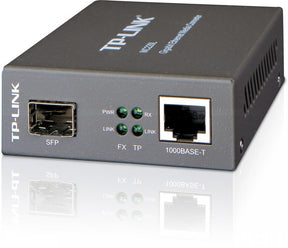 "Omada 10/100/1000 Mbps RJ45 to 1000 Mbps SFP Slot Supporting MiniGBIC Modules PORT: 1× Gigabit SFP Slot, 1× Gigabit RJ45 Port (Auto MDI/MDIX) SPEC: Chassis TL-MC1400 Rack-mountable"